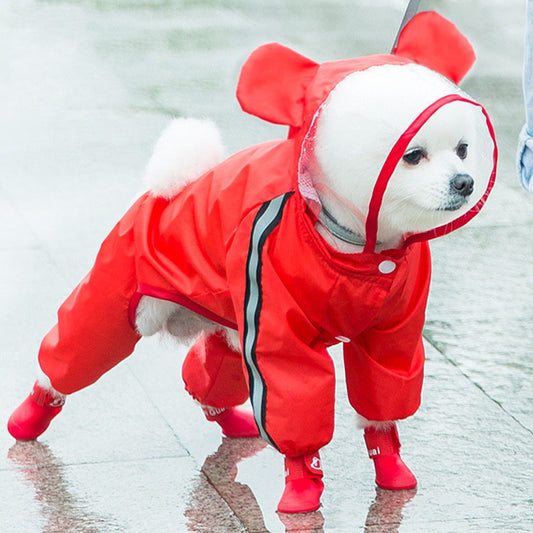 Doggy Rain Coat With Visor And Ear Covering