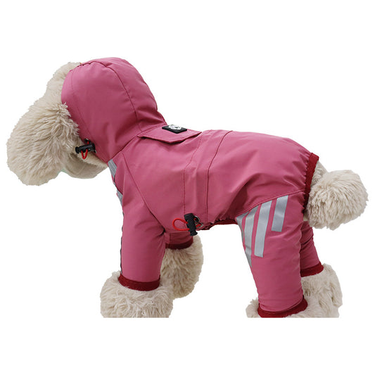 Doggy Raincoat Full Body With Reflective Stripes